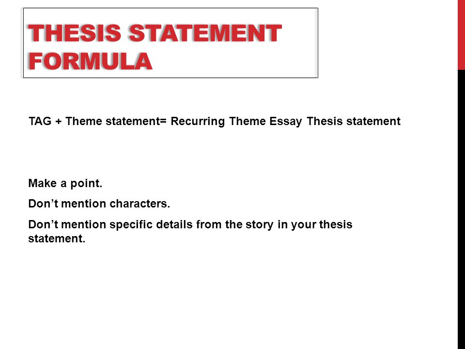 What Is The Correct Equation For Writing A Thesis Statement